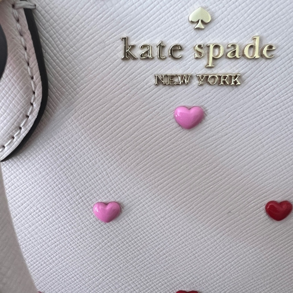 SET🩷 Kate Spade Madison Duffle Crossbody Bag & Wallet Heart Studs Powdered Sugar - Picture 7 of 16